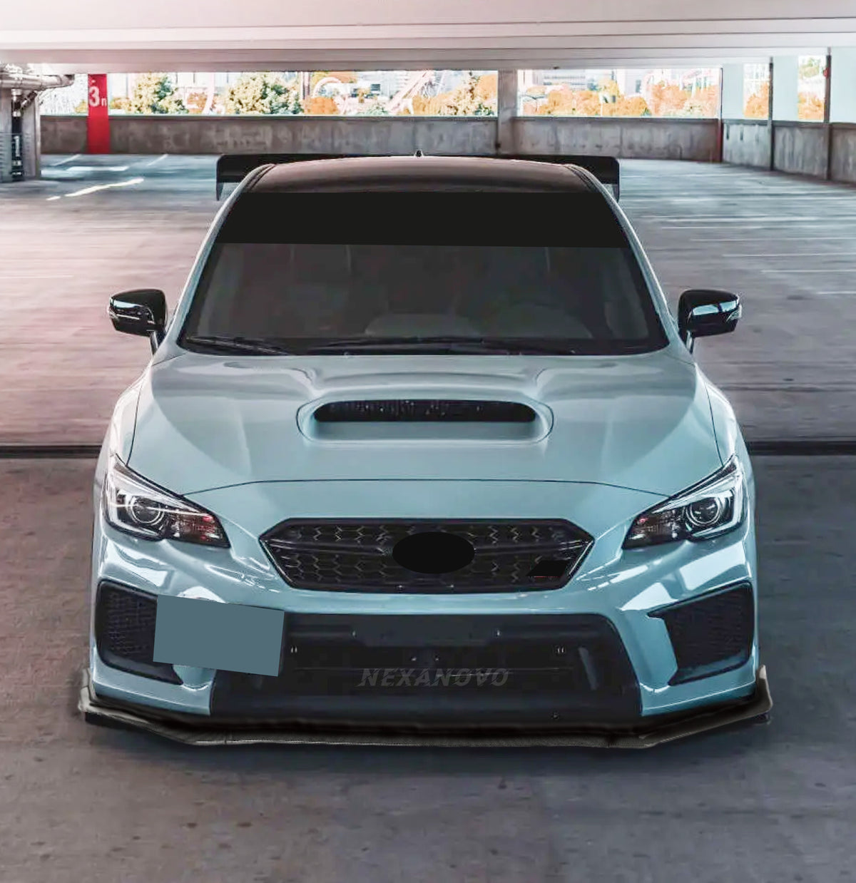 NexaNovo Carbon Fiber Print Front Splitter Lip for Subaru WRX STI (2015-2021)