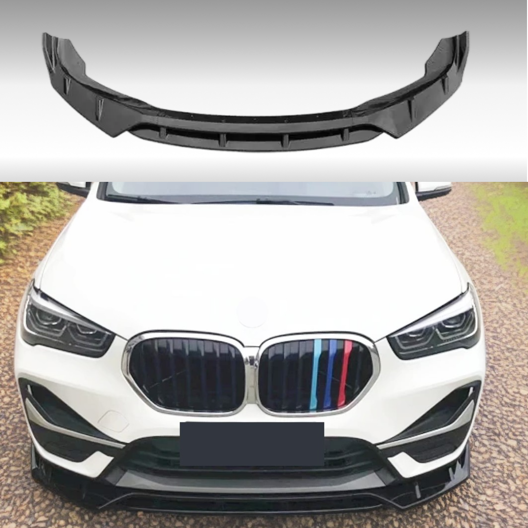 NexaNovo Gloss Black Front Splitter Lips Spoiler for BMW X1 F48 (2016-2022) - Premium aerodynamic design