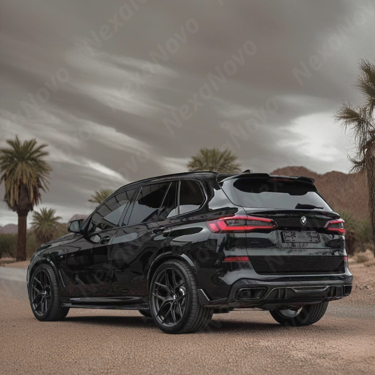 Gloss Black Rear Diffuser + Side Splitters Body Kit for BMW X5 (2019-2025) NexaNovo