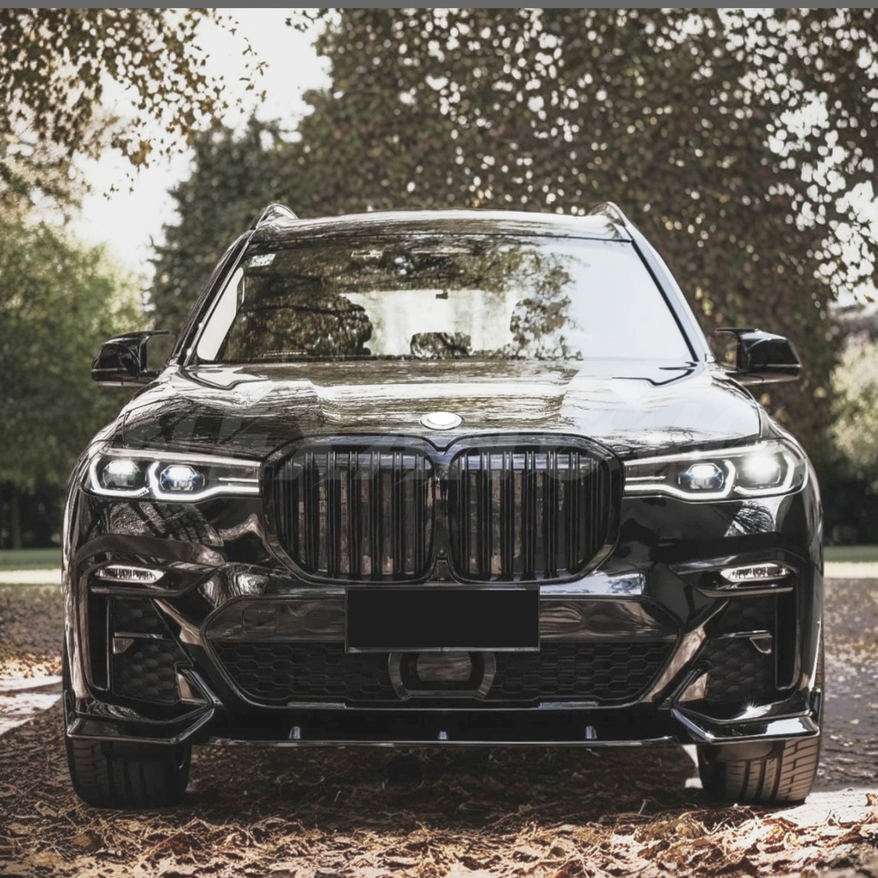 Gloss Black Front Bumper Kidney Grill Grille Double Line For 2019-2022 BMW G07 X7 NexaNovo