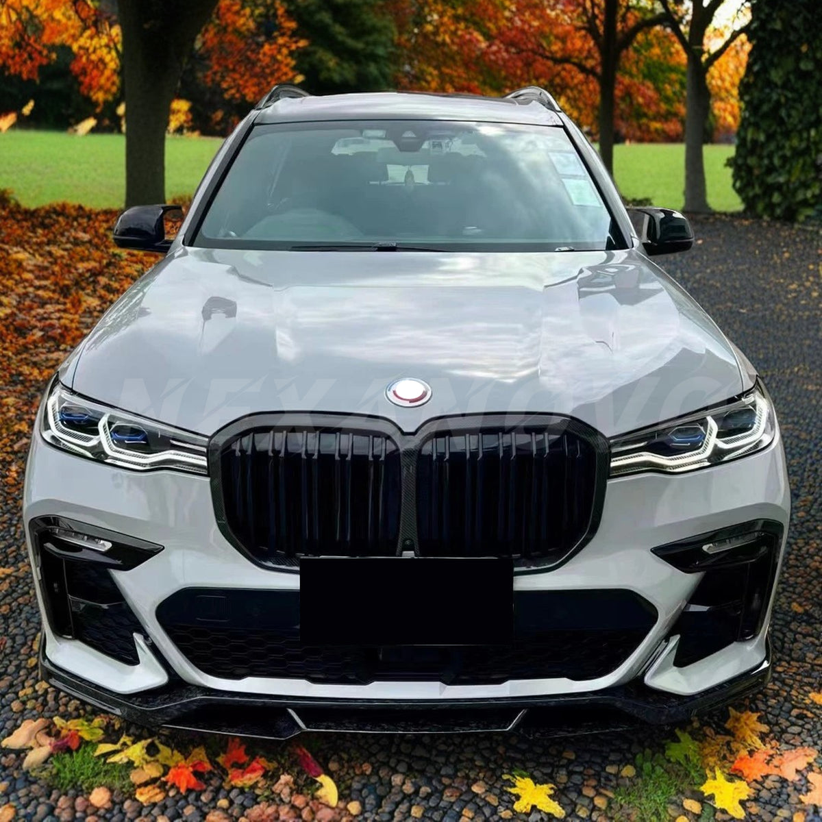 Gloss Black Front Bumper Kidney Grill Grille Double Line For 2019-2022 BMW G07 X7 NexaNovo