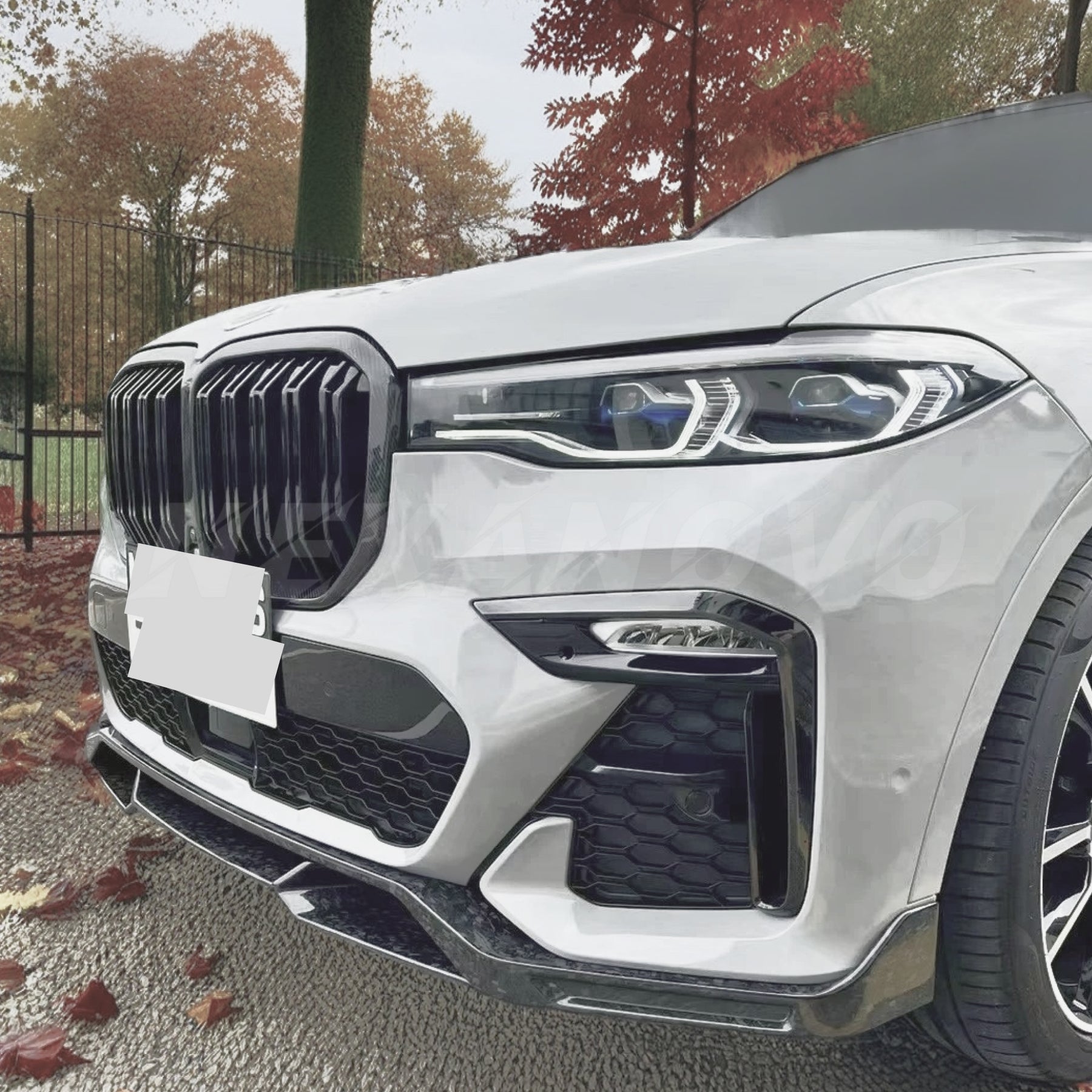 Gloss Black Front Bumper Kidney Grill Grille Double Line For 2019-2022 BMW G07 X7 NexaNovo