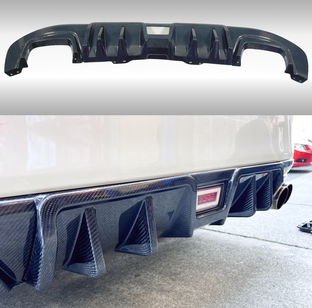 Real Carbon Fiber Rear Bumper Diffusers Fits Subaru WRX STI Impreza（20