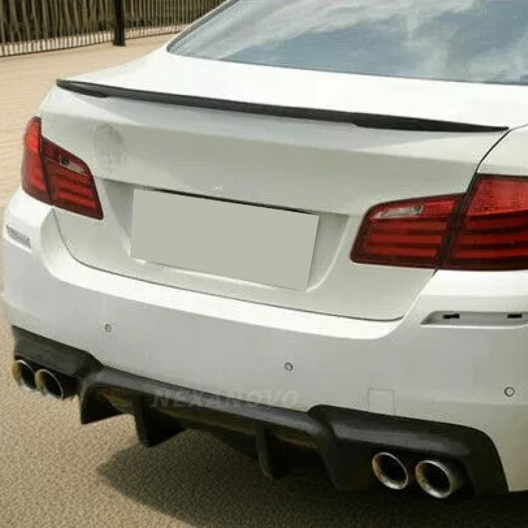 NexaNovo Gloss Black Car Rear Bumper Cover Lip Add On Diffuser Body Kit for 2014 BMW 5 series