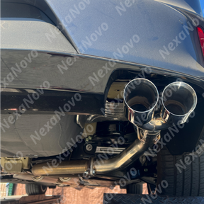 Precision fitment of NexaNovo quad tips axle back exhaust on 2023 Acura TLX
