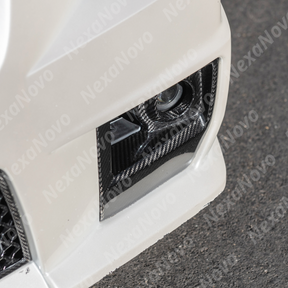 NexaNovo carbon fiber vent trim integrated on a black Cadillac CTS-V