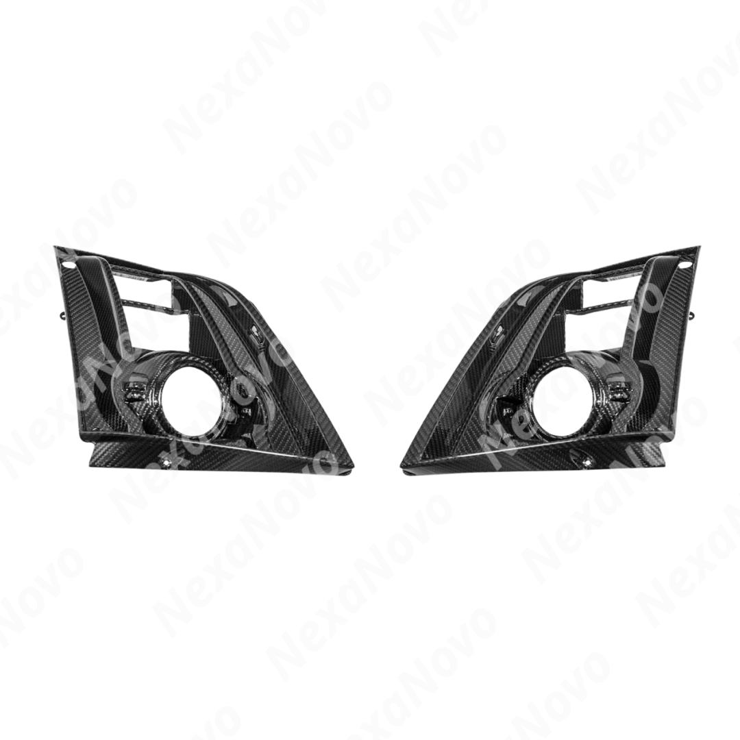 Uninstalled NexaNovo real carbon fiber headlights internal lens cover pair