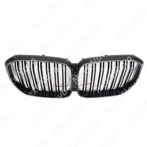 Rear view of the uninstalled NexaNovo LED mesh grille showing wiring
