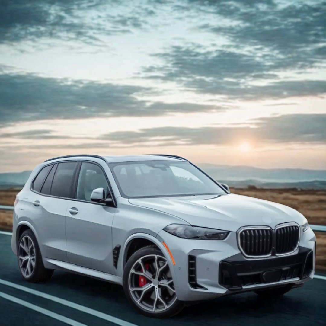 Close-up of the illuminated LED lights within the NexaNovo glossy black grills on X5 G05