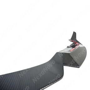 Detailed sharp edges of the NexaNovo carbon fiber front lip spoiler