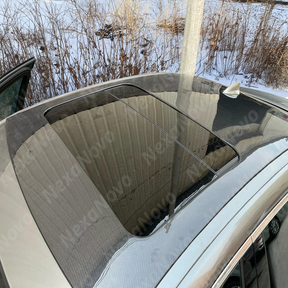 Close-up of the NexaNovo real carbon fiber weave on the G20 roof cover