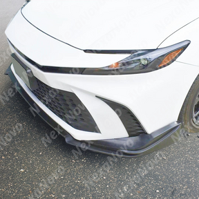 NexaNovo front splitter lip on a white Toyota Camry