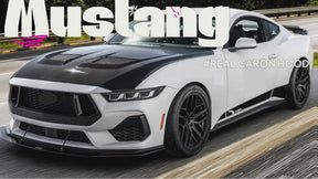 GTD Style Real Carbon Fiber Vented Engine Hood Cover For Ford Mustang 2024-2026 NexaNovo