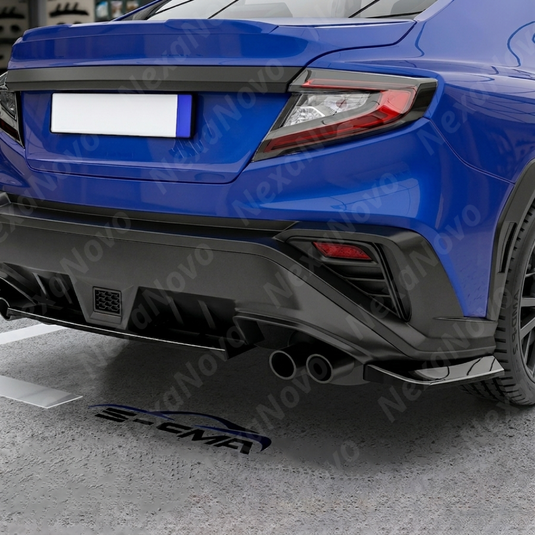 Close-up showing how the spats wrap around the lower corner of the VB rear bumper plastics