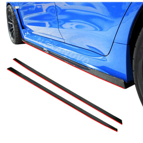 NexaNovo Gloss Black Red Trim Side Skirts for Subaru WRX STI（2015-2021）