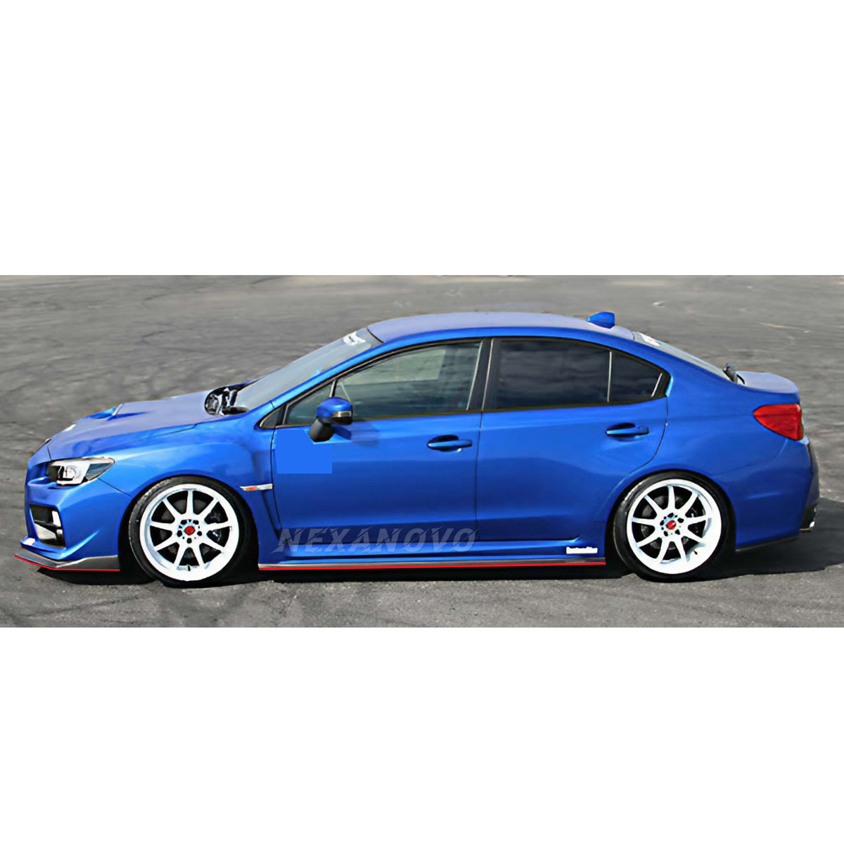 NexaNovo Gloss Black Red Trim Side Skirts for Subaru WRX STI（2015-2021）